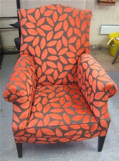 Upholstered armchair in the PH Upholstery workshop