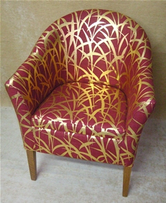 Tub chair upholstered in designer fabric