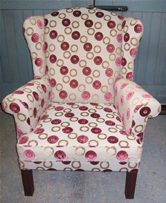 Upholstered wing chair
